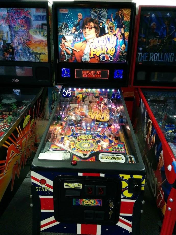 Austin Powers pinball machine, full cabinet and backglass