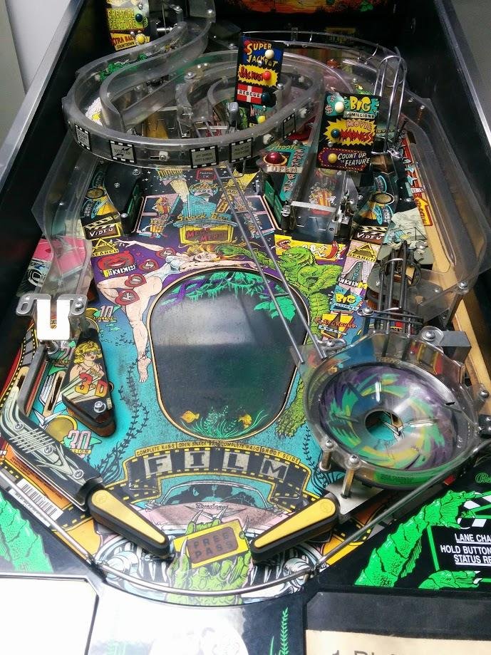 Creature From The Black Lagoon playfield with clear ramps